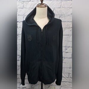 Polo Ralph Lauren Full Zip Sweater All Black Big Pony Flag Hoodie 2XL XXL 3XL
